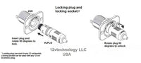 Accessory Lighter 12 Volt 12 V Locking Plug Marine Motorcycle Waterproof  LPLG - 12-vtechnology