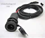 Fits Battery Tender SAE Cable Motorcycle 12 Volt Plug Socket w/ 60" Harness w/ Boot - 12-vtechnology