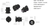 Waterproof Dual USB Charger Socket Outlet 3.1 A Panel Mount Plug Motorcycle Fuse - 12-vtechnology