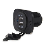 Waterproof Dual USB Charger Socket Power Plug Outlet Powerful 3.1A Panel Mount - 12-vtechnology