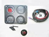 12V Battery Voltmeter Monitor For Three Banks + Switch Marine House Starting 60" - 12-vtechnology