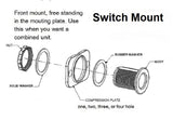 Momentary SPDT Double Sealed Highly Waterproof Rocker Toggle Switch 12 Volt Round # swblkM2B