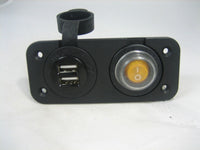Waterproof Dual USB Charger and  Lighted Switch Marine 12 Volt Panel Dashboard - 12-vtechnology
