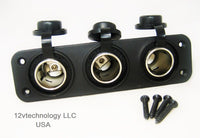 Triple Heavy Duty 20 A 12 V Plug High Power Lighter Socket Plug Outlet Panel RV - 12-vtechnology