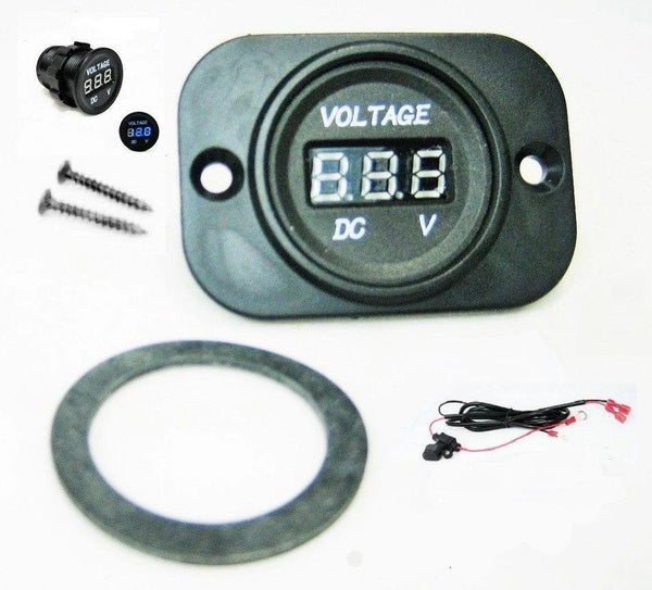 12 Volt 24V DC Blue Voltmeter Digital Battery Monitor Tester Minder Panel Mount 60" - 12-vtechnology
