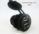 No LED Weatherproof Universal USB Charger Adapter Socket 12V Outlet Power Jack #CYBD