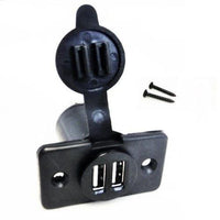 Sea Watertight Dual USB Charger Socket Outlet Blue Plug 2 USB Ports w/ Cap Lid - 12-vtechnology