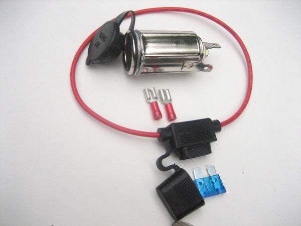 Cigarette lighter socket w/ inline  fuse power outlet 12 Volt Marine Motorcycle - 12-vtechnology
