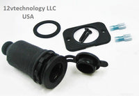 Locking Accessory Lighter Socket Outlet Plug 12V w/Boot Marine Motorcycle - 12-vtechnology