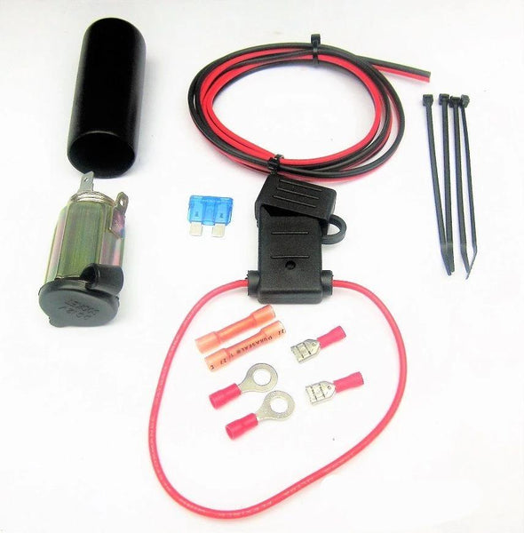 Accessory Cigarette Lighter Socket Outlet 12V  Motorcycle w/ Wire Harness Kit - 12-vtechnology