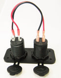 Wired Solar Battery Plug Socket + Blue Voltmeter Panel Status Monitor Marine 12V - 12-vtechnology