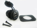 Sea Dual 3.1A USB Charger Socket No LED w/ Watertight Cap Blue Marine Boat - 12-vtechnology