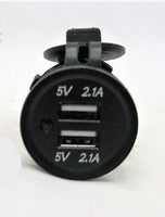 12 Volt / 24 Volt Triple 4.2A USB Charger + Red Voltmeter + Plug Socket Panel Wires - 12-vtechnology