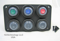 Your Choice of Switch Types Waterproof Marine Double Sealed 12V Switch Panel Six Hole