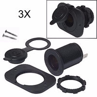 3X Three Marine 12V Power Outlet Motorcycle Waterproof Accessory Plug Sockets - 12-vtechnology