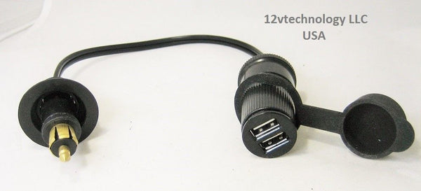 Waterproof Dual Powerlet USB Charger BMW Plug Adapter Socket Motorcycle 12V - 12-vtechnology