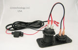Wired Accessory + Cigarette Lighter Plug Socket Power Outlet Boat 12 Volt Voltmeter - 12-vtechnology
