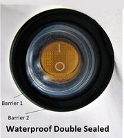 New Double Sealed Yellow LED Waterproof Rocker 12 Volt Toggle Switch SPST Round IP66 - 12-vtechnology