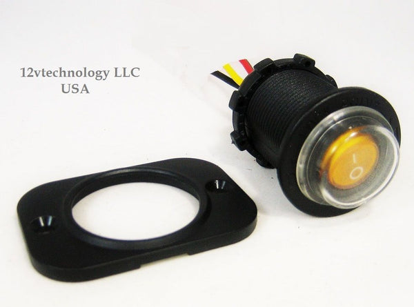 Single Seal Waterproof LED Rocker Toggle LED Switch SPST 12V Marine Dash Panel - 12-vtechnology