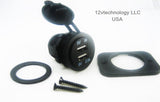 Waterproof Sealing Cap USB Charger Plug Socket 12V Outlet Power Boat Motorcycles YBD+#