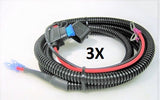 Three battery or Bank Voltmeter Display Test Monitor w/ XLong 60" or 72" Fused Cables #3CVMR/FPLT/4SWQ/3sphrn72/60