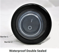 Momentary SPDT Double Sealed Highly Waterproof Rocker Toggle Switch 12 Volt Round # swblkM2B