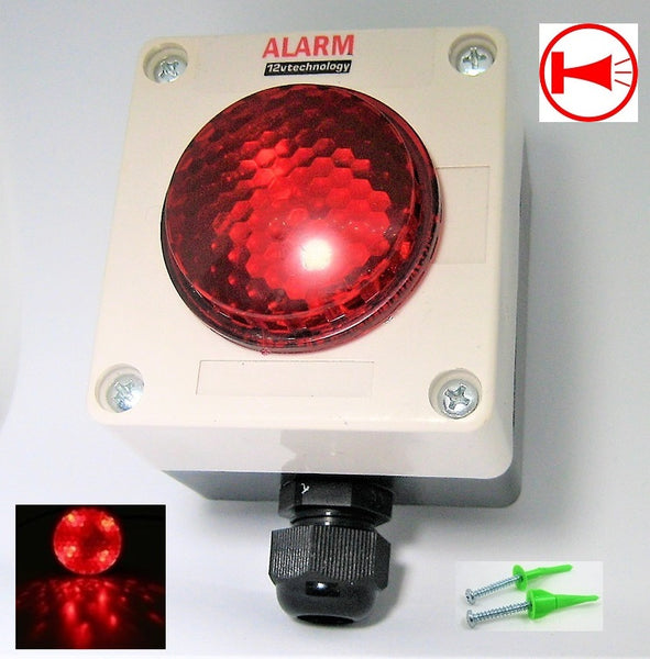 Waterproof Ultra Loud 125 DB Pulsating Alarm and Flashing LEDs Sealed NEMA Box 12V Marine #AL18