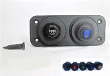 Waterproof Rocker Toggle Round Switch SPST Socket 12V Panel LED Blue With Fuse Holder #cswb1/fssr-15/t/4