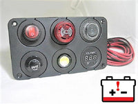 Pre Wired Tonal 12V Battery Bank Low Voltage Discharge Alarm w/ Strobe Monitor Panel  #BTM14