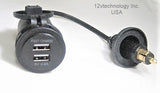 Motorcycle Dual 4.8 Amp USB Charger Hella BMW Powerlet Plug Adapter Socket 12V #HPA10UD-C