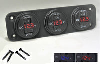 Three Battery Bank Monitor 12V Voltmeter Separate On / Off Switches Marine 60" Wires  #3sur/qplt/4sq/3A60