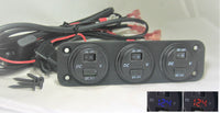 Three Battery Bank Monitor 12V Voltmeter Separate On / Off Switches Marine 60" Wires  #3sur/qplt/4sq/3A60
