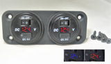 Two Battery Bank Monitor 12V Voltmeter Separate On / Off Switches Marine   #2sur/tplt/4sq/