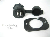 USB Dual 3.1A Charger Socket Harley Handlebar Mount 12V Outlet Plug Motorcycles - 12-vtechnology