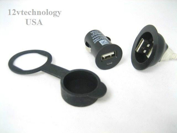 USB Charger Adapter Plug w/Skirt Socket 12 V Outlet Power Motorcycles For iPhone - 12-vtechnology