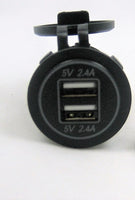 Highest 4.8 Amp USB Charger + Voltmeter +12 V Socket Panel Marine Outlet + Wires  #qcn/cPa/cvnb/cr/q/4#