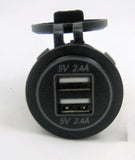 Waterproof USB Charger 4.8A Waterproof Sealing Cap Dual Plug Socket Boat No LED #PA#/HRNA