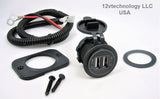 Waterproof USB Charger 4.8A Waterproof Sealing Cap Dual Plug Socket Boat No LED #PA#/HRNA - 12-vtechnology