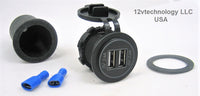 Waterproof USB Charger 4.8A Waterproof Sealing Cap Dual Plug Socket Boat Wires #cpa+sw