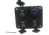High Power USB Panel 9.2 Amp Charger Socket, Comes w/ Power Switch LED Wired 12v
