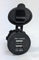 Double USB 4.8 Amp Chargers Panel Plug Jack Mount Marine 12V Outlet With Wires. #ycn8/cwb/cwb/tplt/4#