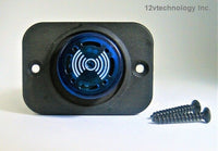 Water Resistant Tonal Signal Alarm Blue flashing LED 12V Socket Dashboard Panel #Al1B