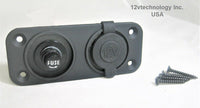 Panel Fuse Water Resistant 12V Accessory Power Socket Car Cigarette Lighter Plug #fssr-15/ csr/2sw/tplt/4sq