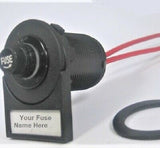 Labeled Fuse Holder 12V Plug Socket Glass Fuse 5x20mm Splash Proof Panel Mount #FSSR-15/LBL